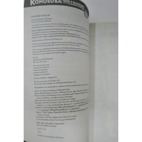 Konosuba Light Novel Vol 1 And Vol 2 English Manga - Picture 4 of 9